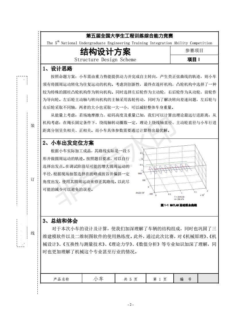 s形 轨迹无碳小车图 无碳小车 机械设计参考资料设计素材